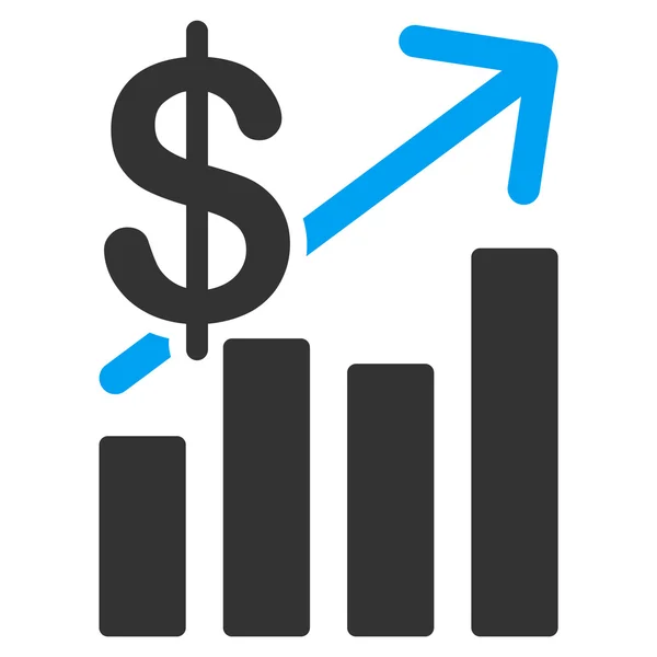 Crescimento de vendas ícone plana —  Vetores de Stock