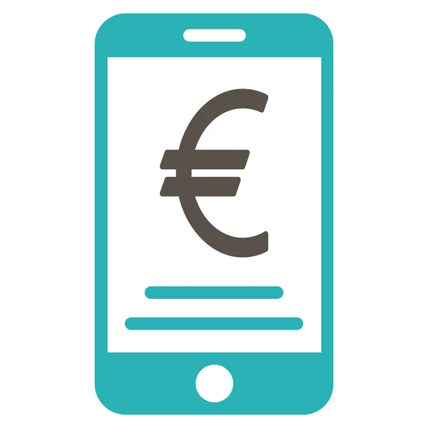 Плоская иконка мобильного платежа "Евро" — стоковый вектор