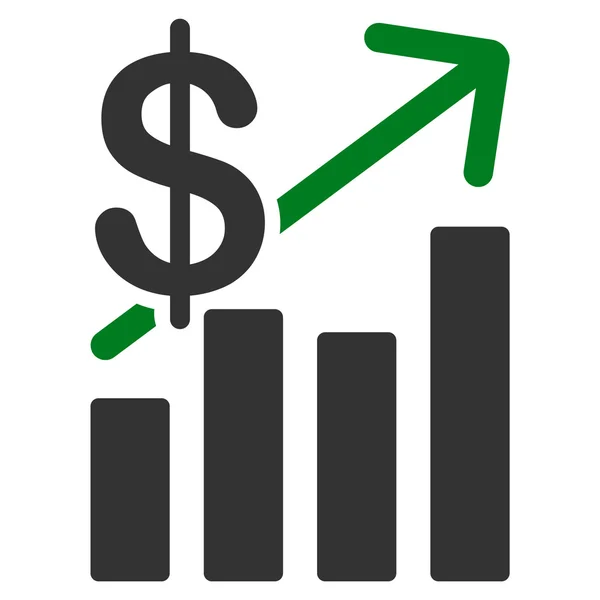 Crescimento de vendas ícone plana — Vetor de Stock