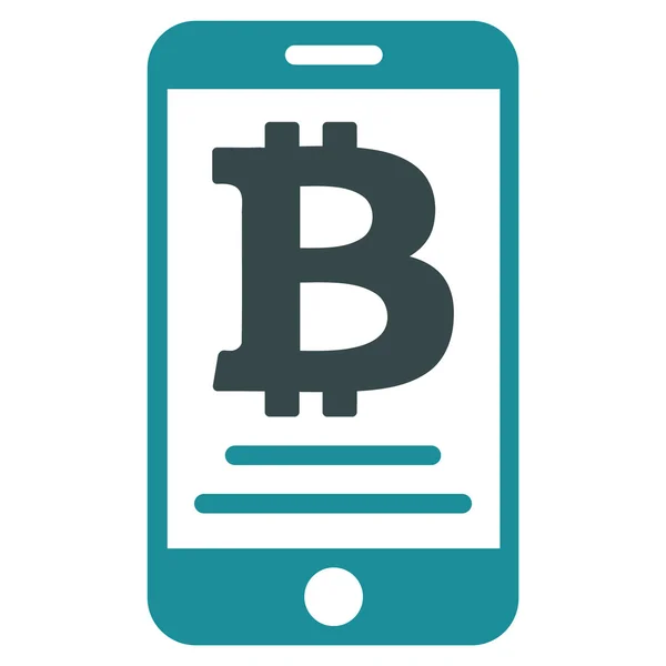 stock vector Bitcoin Mobile Payment Flat Icon