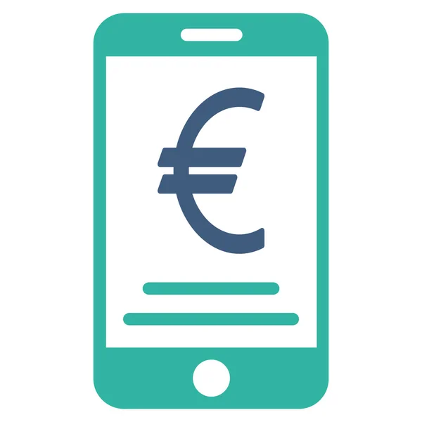 Euro Mobile Payment Icona piatta — Vettoriale Stock