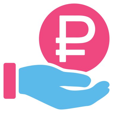 Rublesi para ödeme düz simgesi