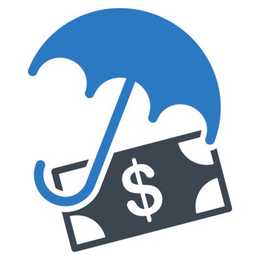 Mali şemsiye düz simgesi