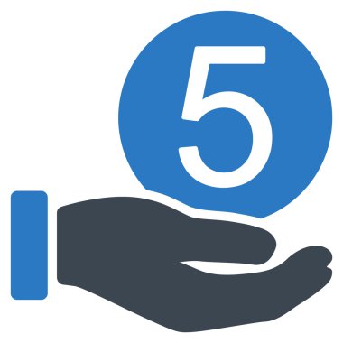 Beş sent ödeme düz simgesi