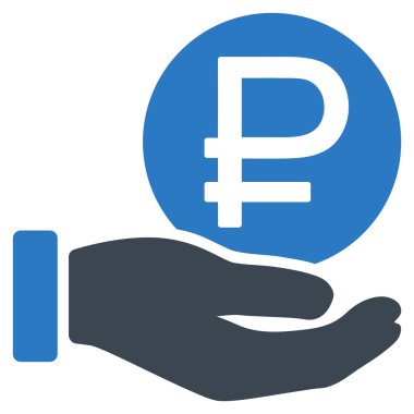 Rublesi para ödeme düz simgesi