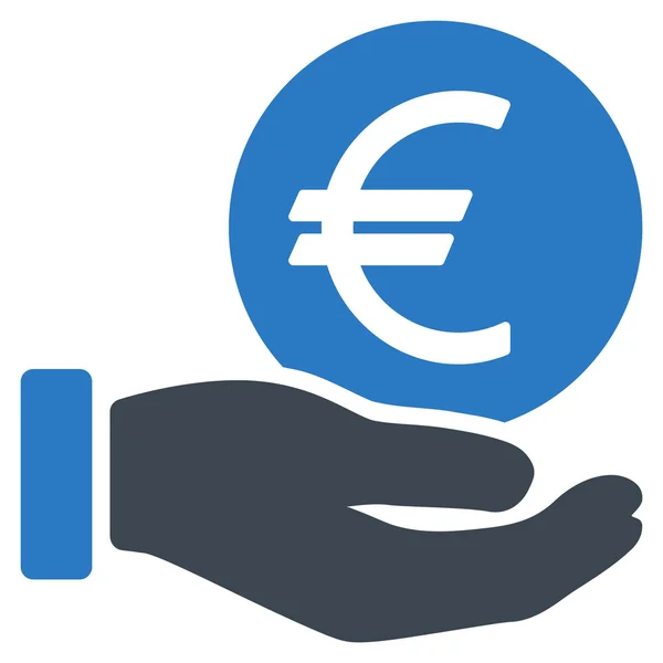 Euro Moeda pagamento Ícone plano —  Vetores de Stock