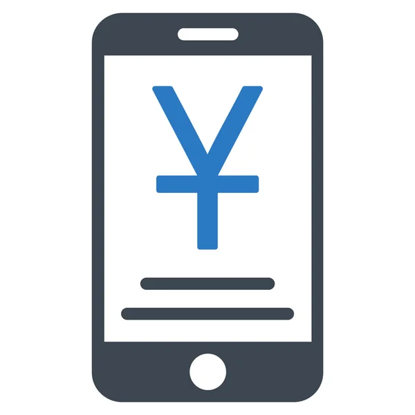 Yuan mobil betalning Flat ikonen — Stock vektor