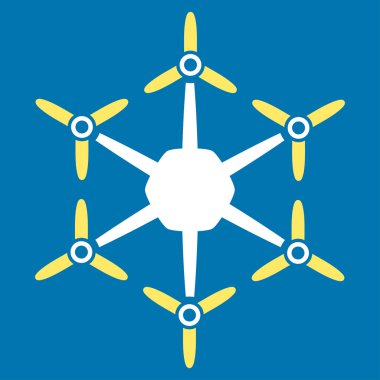 Hexacopter düz simgesi