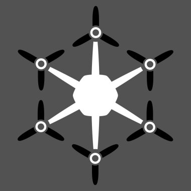 Hexacopter düz simgesi
