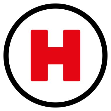 Helikopter iniş düz simgesi