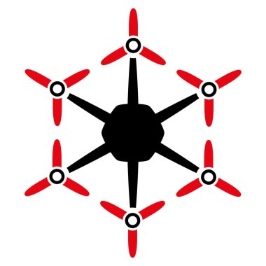 Hexacopter düz simgesi