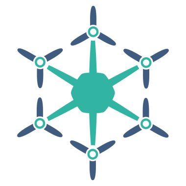 Hexacopter düz simgesi