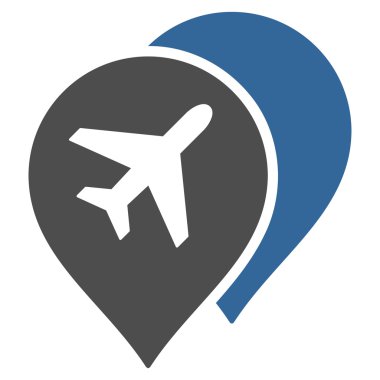 Havaalanı Haritası İşaretleyicileri Düz Simge