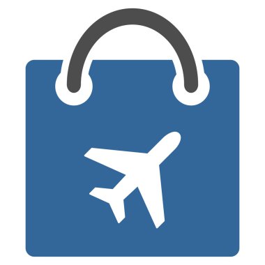 Duty Free alışveriş düz simgesi