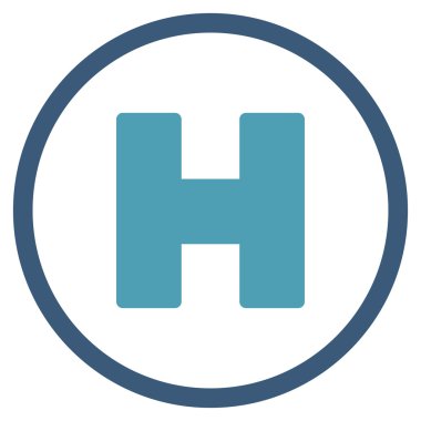 Helikopter iniş düz simgesi