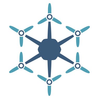 Hexacopter düz simgesi