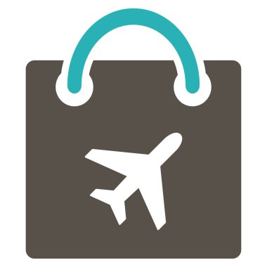 Duty Free alışveriş düz simgesi