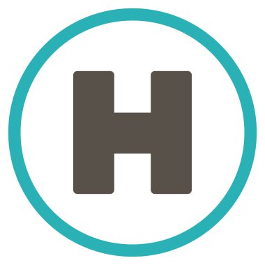 Helikopter iniş düz simgesi