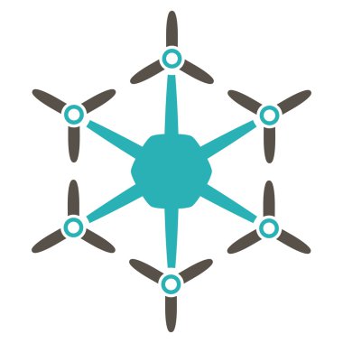 Hexacopter düz simgesi