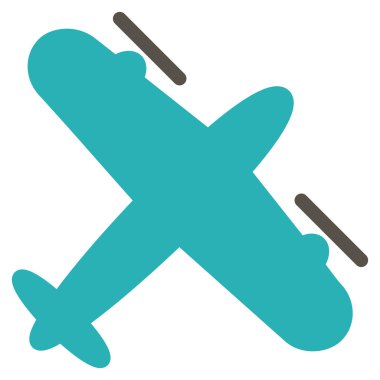 Pervaneli uçak düz simgesi