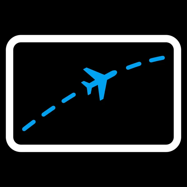 Flugzeug-Route flach Symbol — Stockvektor