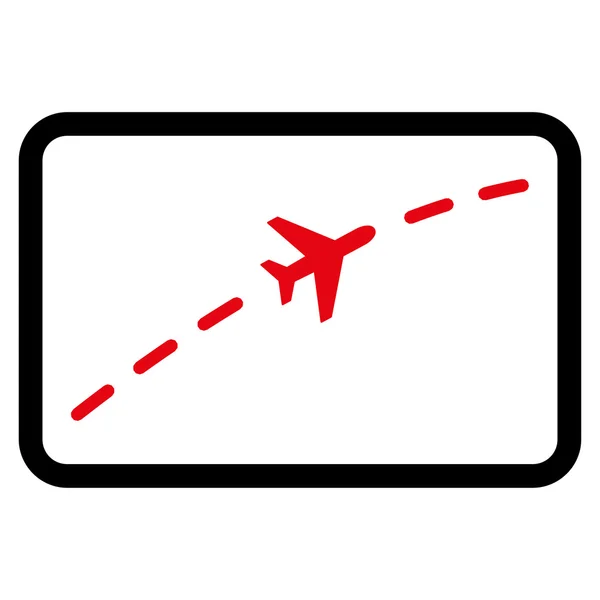 Itinerario aereo Icona piatta — Vettoriale Stock