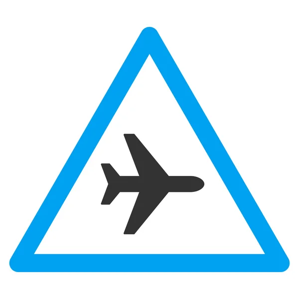 Repülőgép veszély lapos ikon — Stock Vector