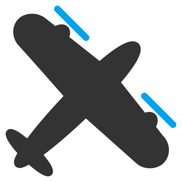 Propeller vliegtuigen platte pictogram — Stockvector