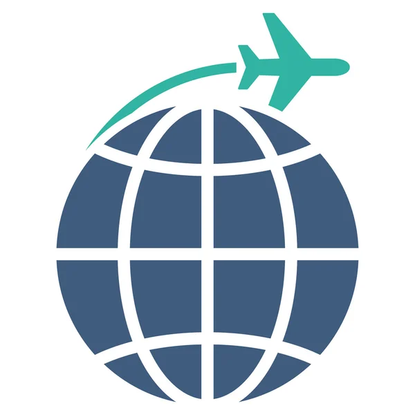 Vuelo Internacional Flat Icon — Vector de stock