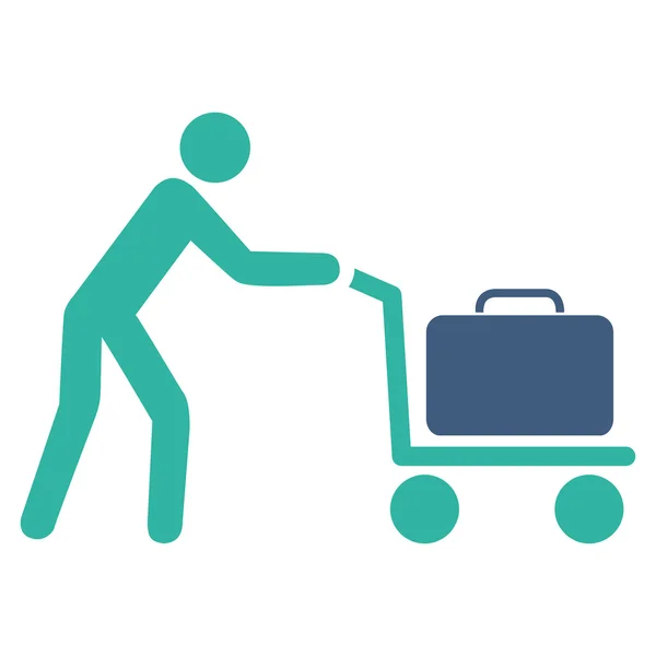 Passenger Trolley Flat Icon — Stock Vector