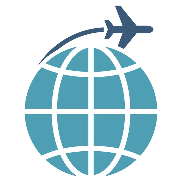 Vuelo Internacional Flat Icon — Vector de stock