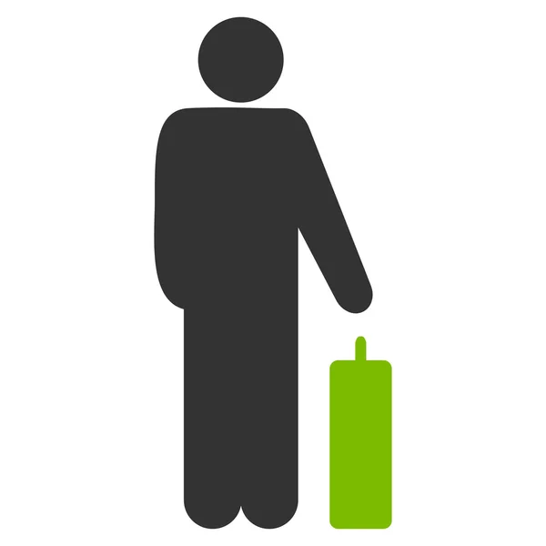 Ícone de bagagem de passageiros plana —  Vetores de Stock