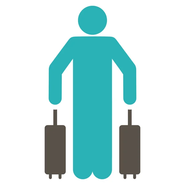 Ícone de bagagem de passageiros plana —  Vetores de Stock