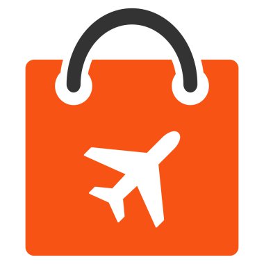 Duty Free alışveriş düz simgesi