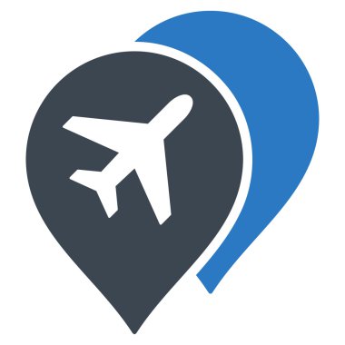 Havaalanı Haritası İşaretleyicileri Düz Simge