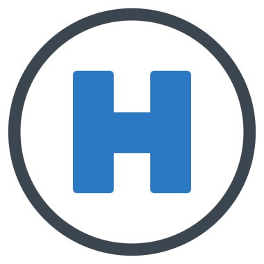 Helikopter iniş düz simgesi