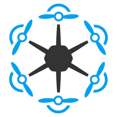 Uçan Hexacopter düz simgesi