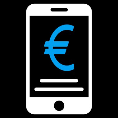 Euro mobil ödeme düz simgesi