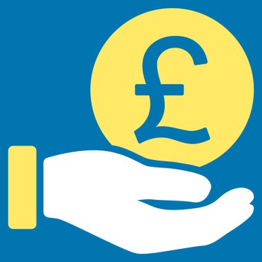 İngiliz Lirası para ödeme düz simgesi