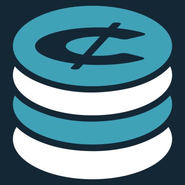 Cent sikke düz simgesi