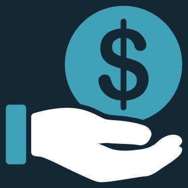 Doları para ödeme düz simgesi