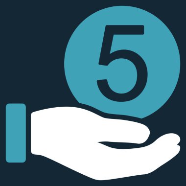 Beş sent ödeme düz simgesi