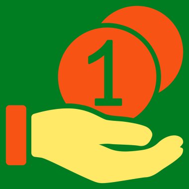 Sikke ödeme düz simgesi