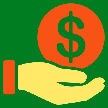 Doları para ödeme düz simgesi