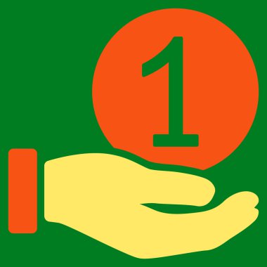 Bir jeton ödeme düz simgesi