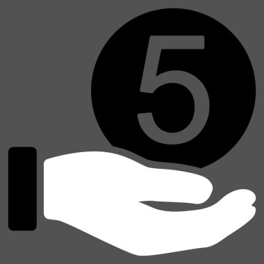 Beş sent ödeme düz simgesi