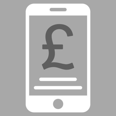Mobil ödeme düz simgesi British Pound