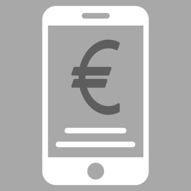 Euro mobil ödeme düz simgesi