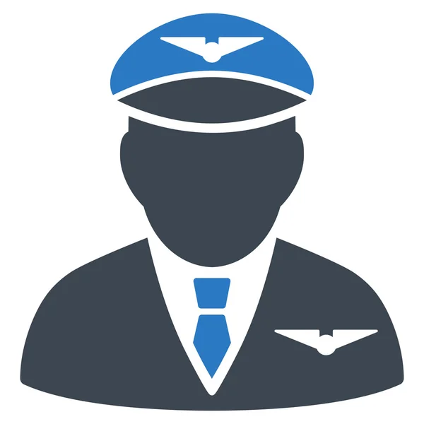 Icono plano piloto — Vector de stock