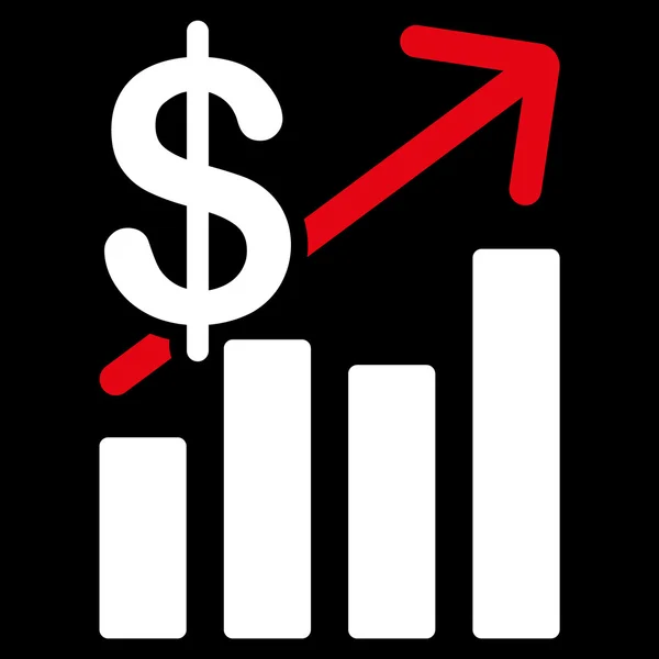 Wzrost sprzedaży płaskich ikona — Wektor stockowy
